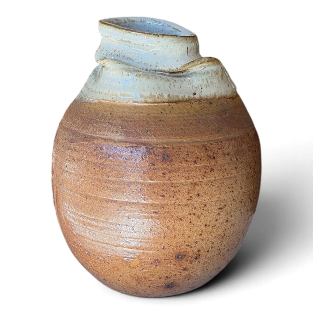 Carol Townsend Wood-Fired Stoneware Vase | Ash Glaze & Earthy Speckle