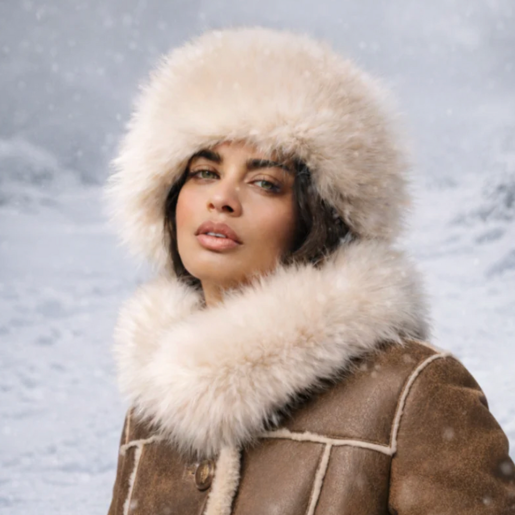 Cream Luxurious Faux Fur Pillbox Hat | Medium