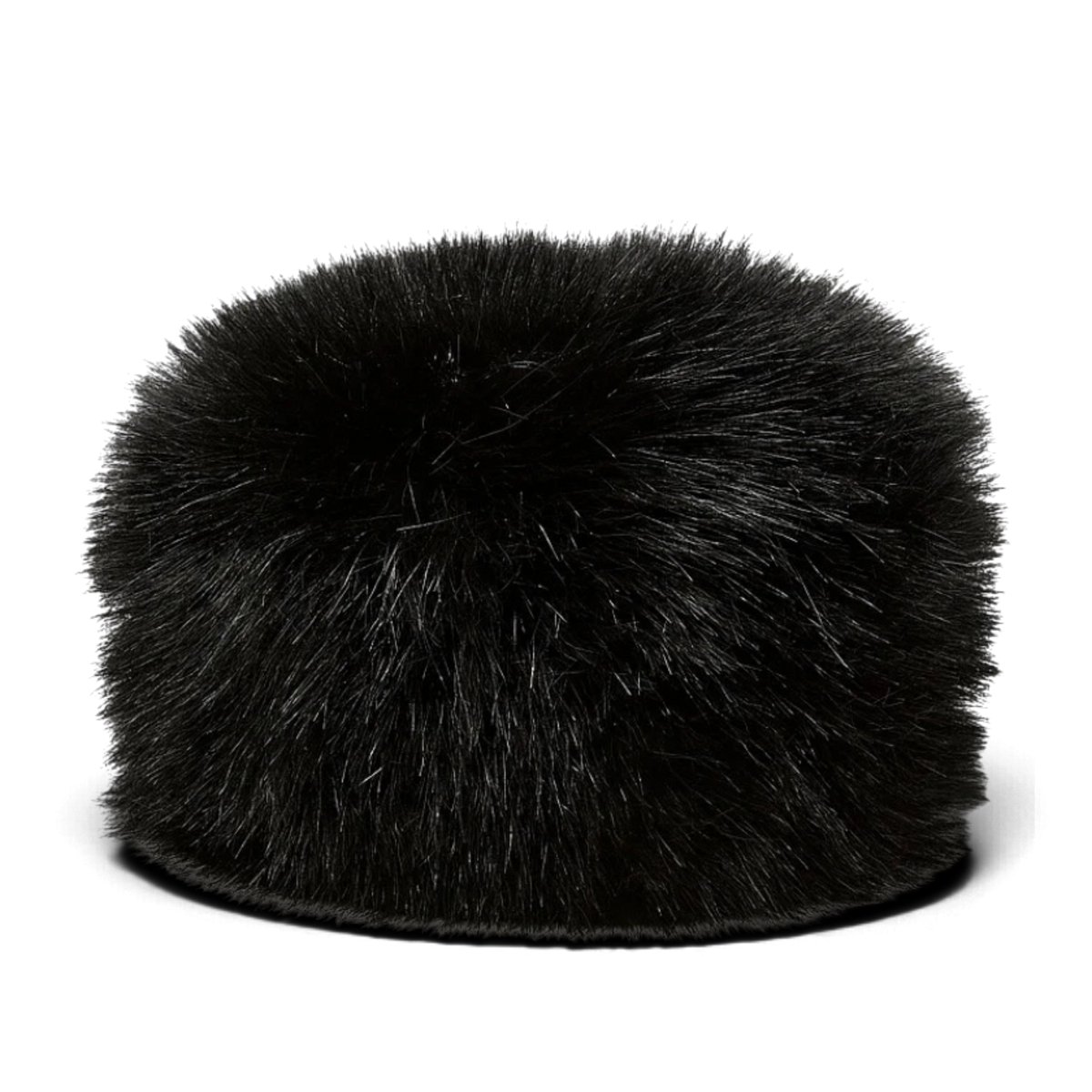 Black Luxurious Faux Fur Pillbox Hat | Medium