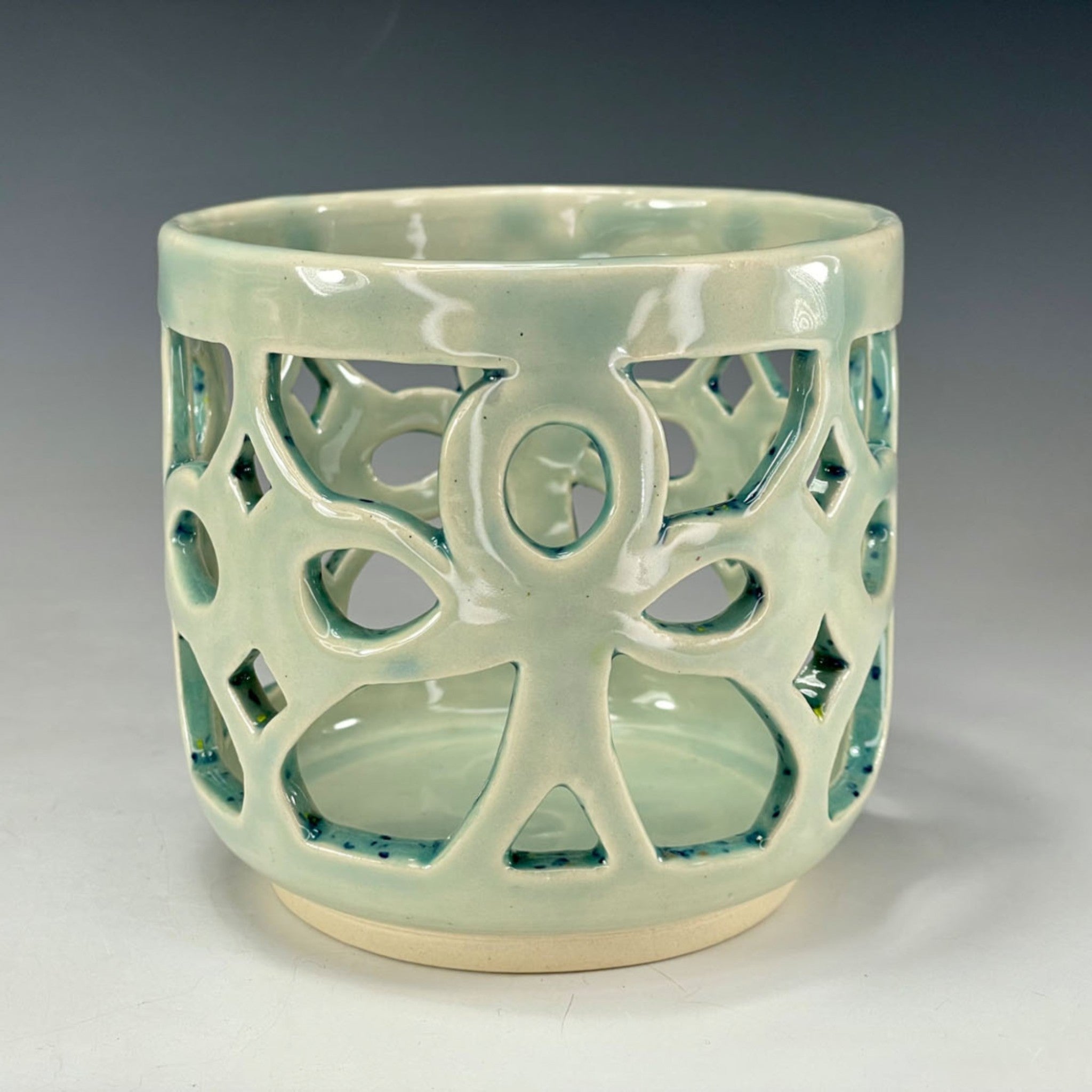 "Seascapes" Stoneware Votive / Candle Holder