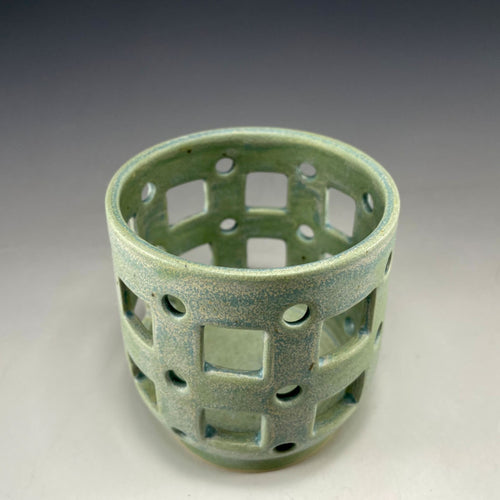 "Seafoam" Stoneware Votive / Candle Holder