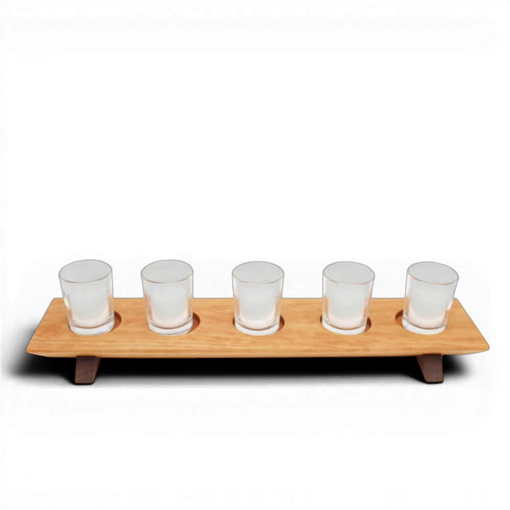Cherry & Walnut 5 Votive Centerpiece