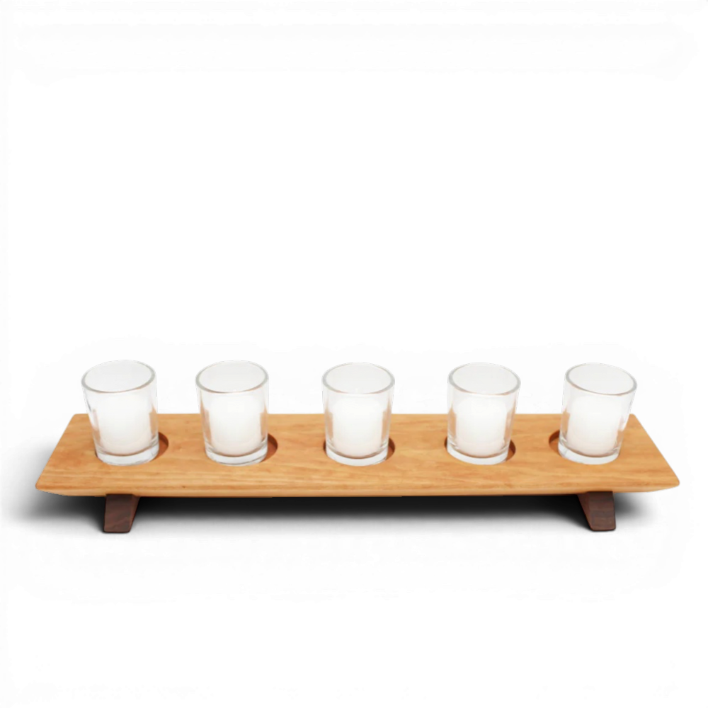 Cherry & Walnut 5 Votive Centerpiece