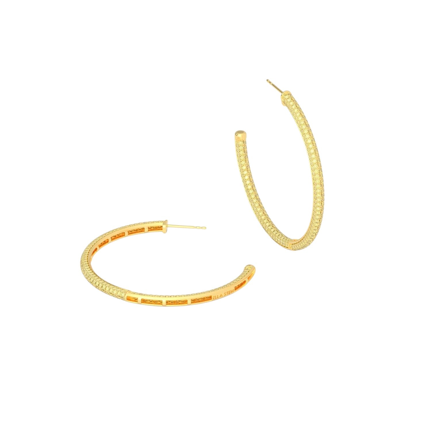 Large Two-Tone Yellow Hoop Earrings