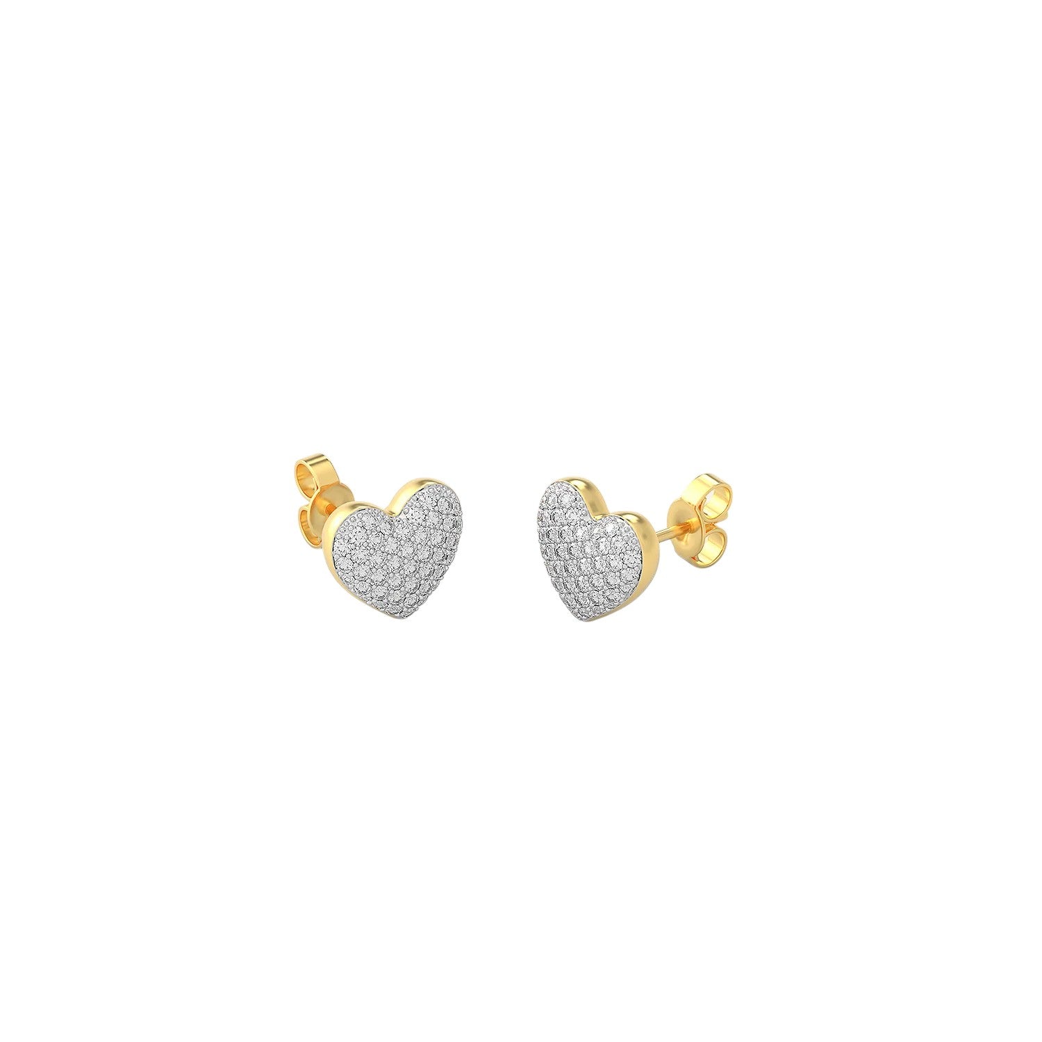 Mini White Heart Stud Earring