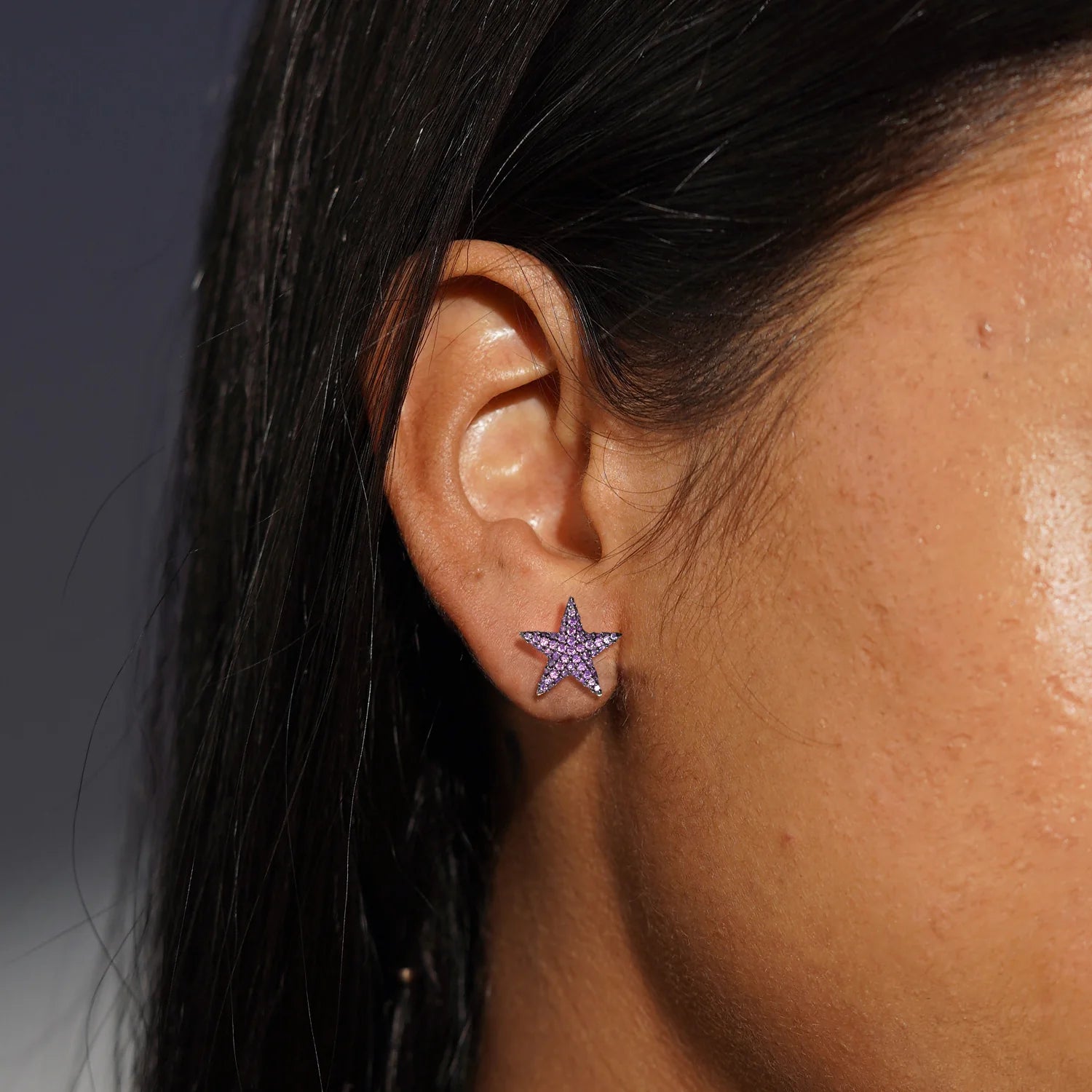 Small White Star Stud Earring