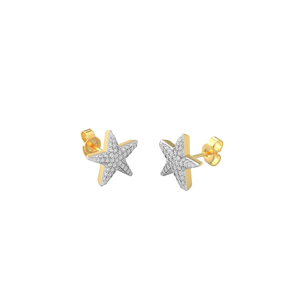 Small White Star Stud Earring