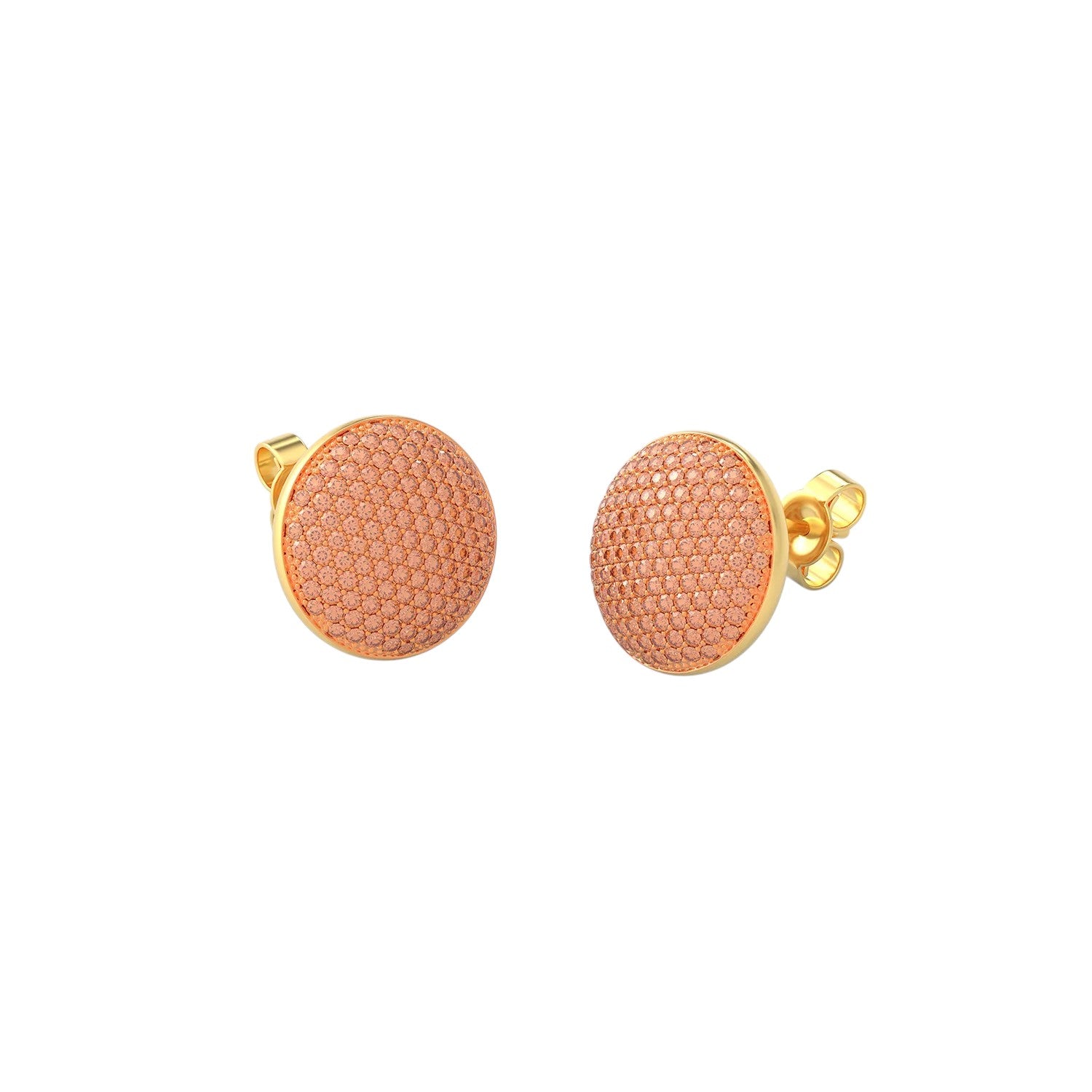 Medium Orange Sphere Stud Earring