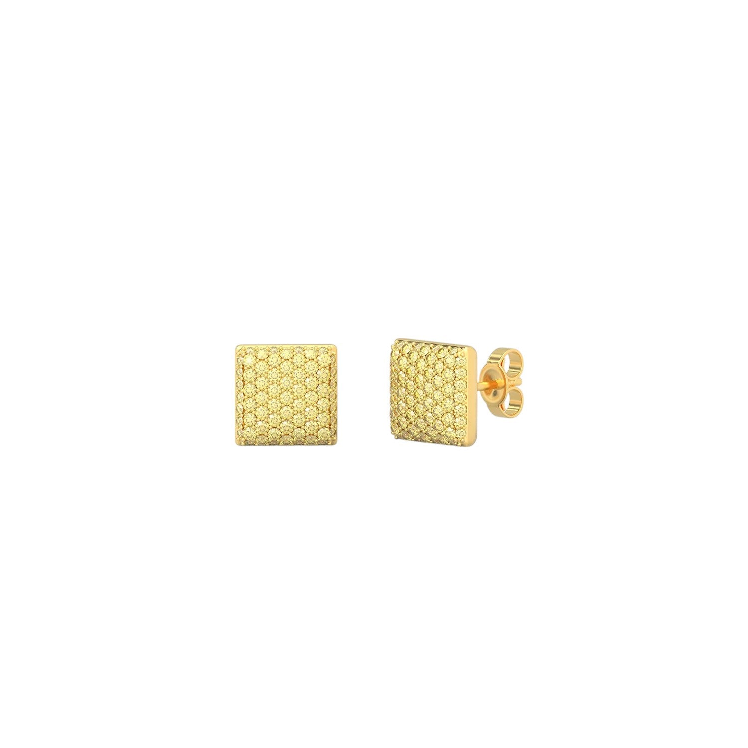 Mini Yellow Cube Stud Earring