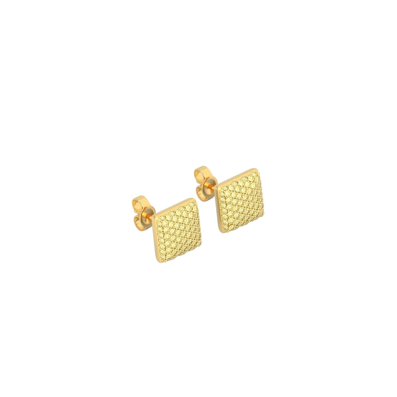 Mini Yellow Cube Stud Earring
