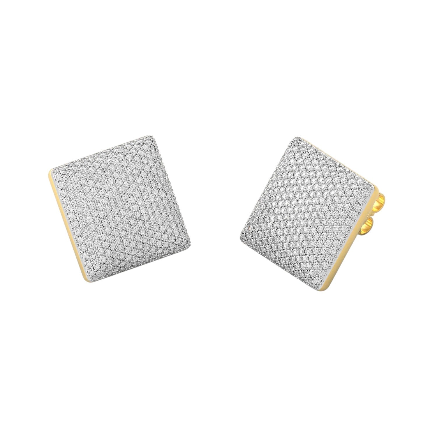 Large White Cube Stud Earring