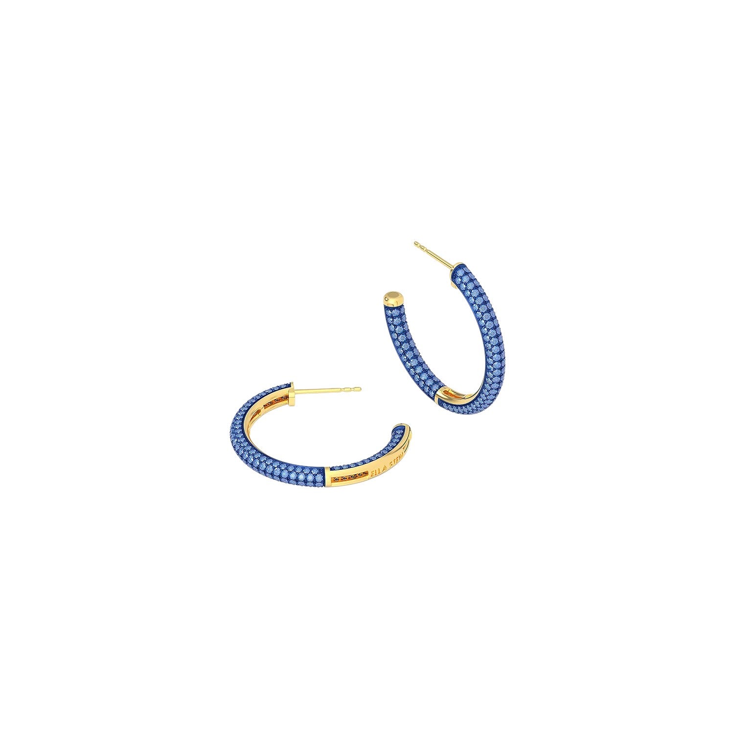 Small Two-Tone Blue Hoop Earrings
