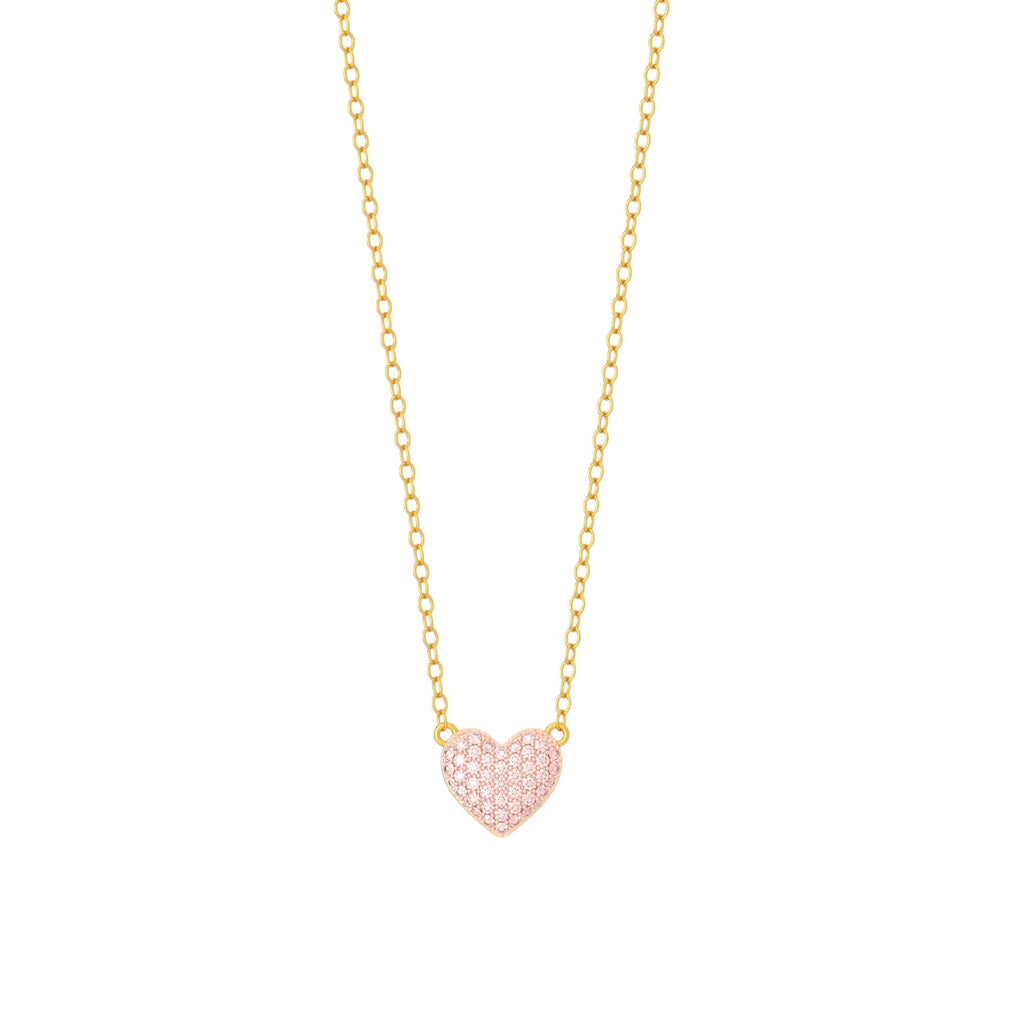 Mini Pink Heart Pendant Necklace