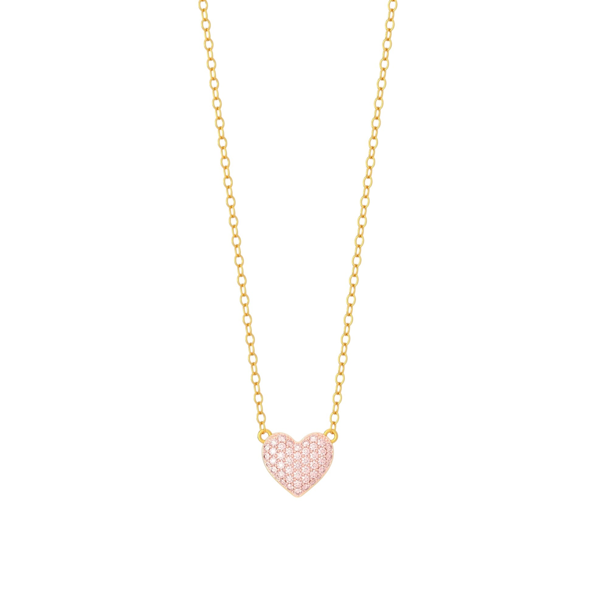 Mini Pink Heart Pendant Necklace