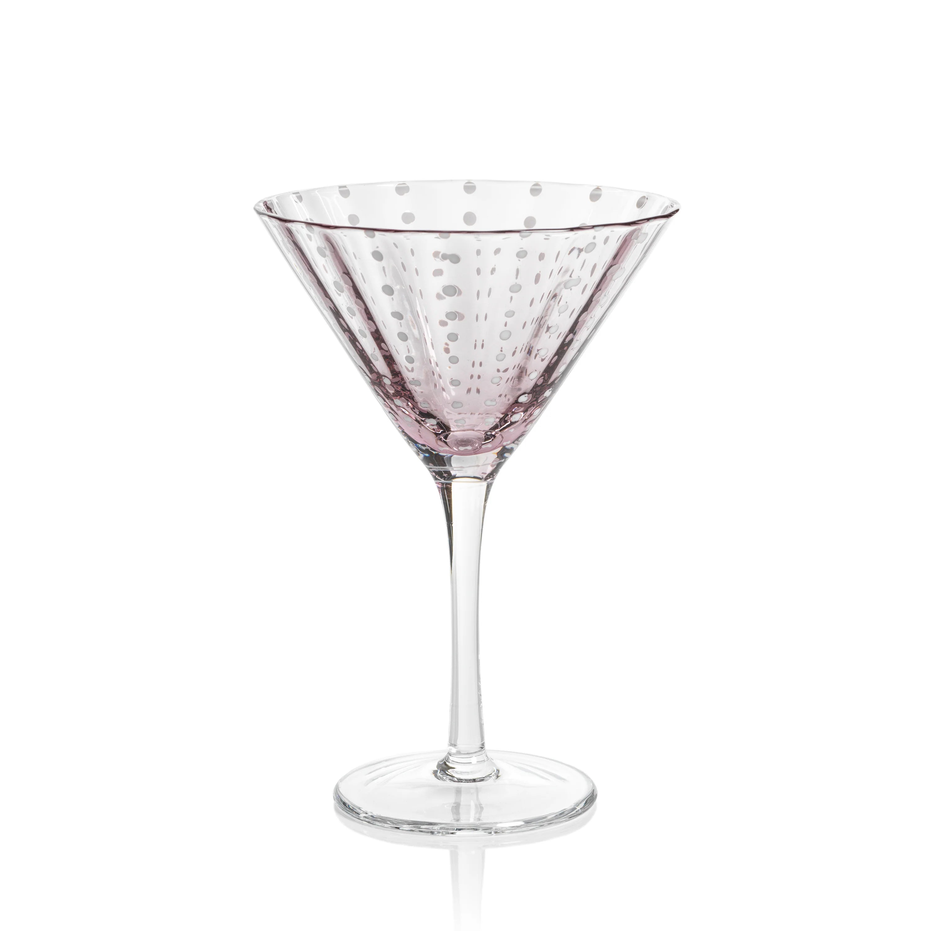 Portofino White Dot Martini Glass | Purple