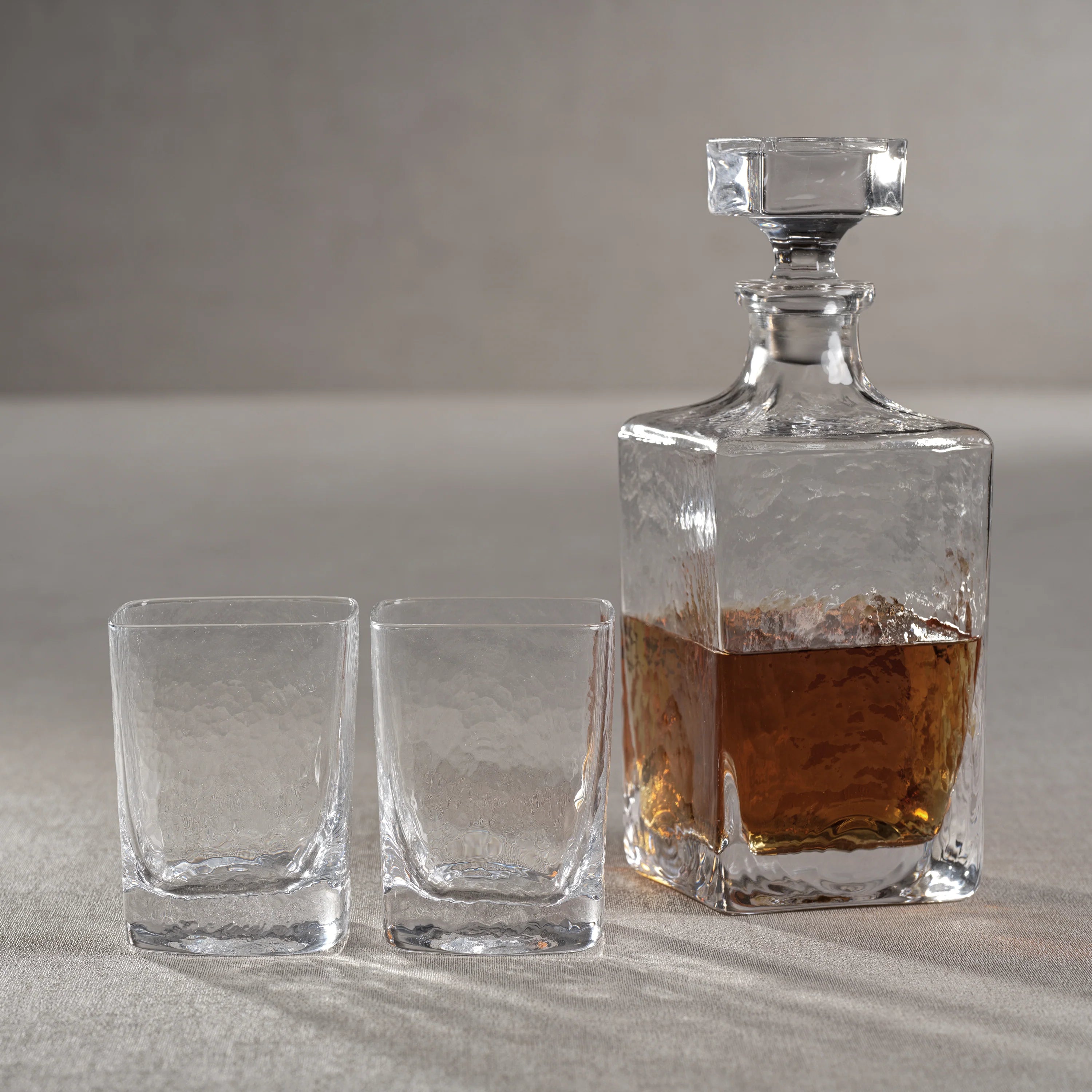 Punta Mita Hammered Glass Decanter