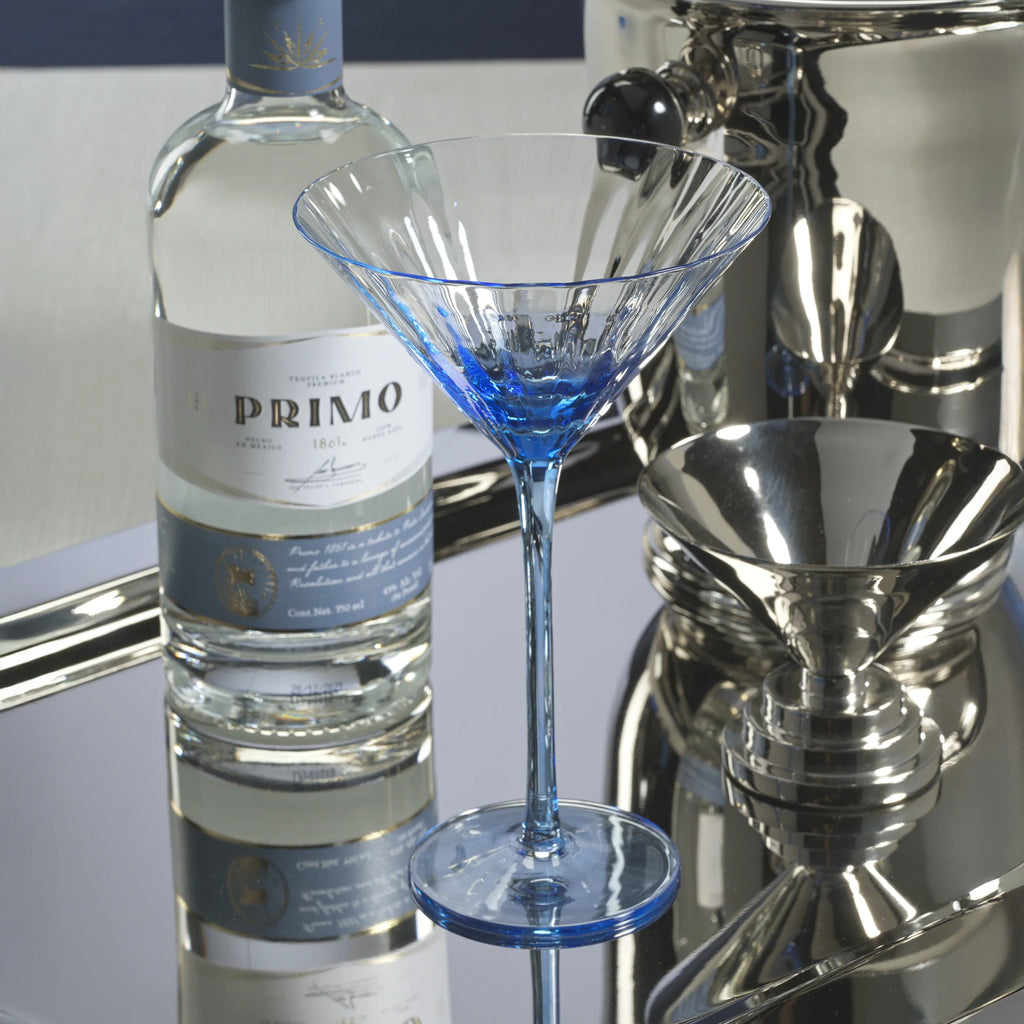 Madeleine Optic Martini Glass | Cocktail Blue