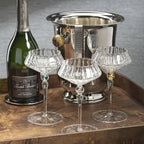 Ondine Fluted Coupe | Clear w/ Amber Accent