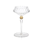 Ondine Fluted Coupe | Clear w/ Amber Accent