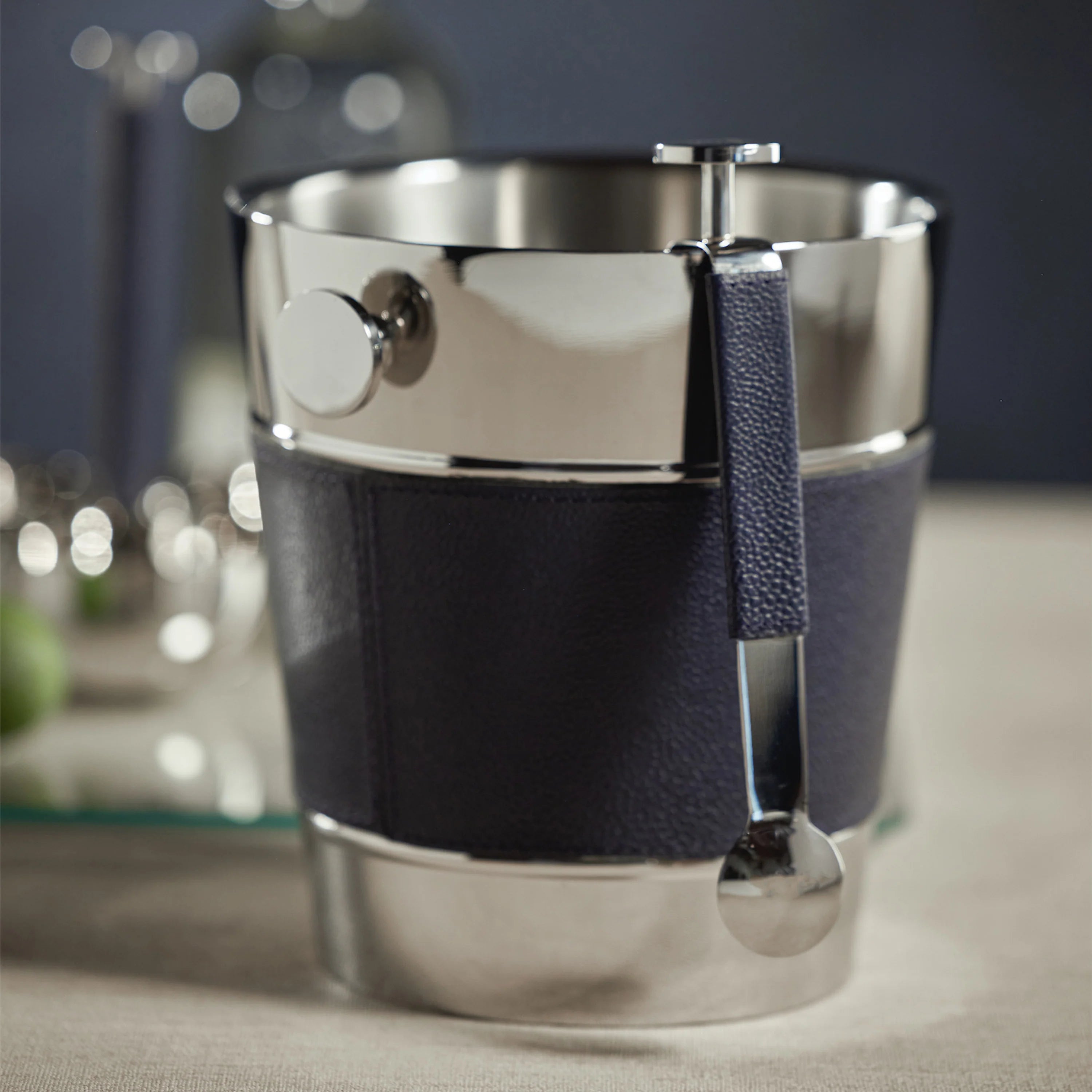 Laguna Nickel & Leather Double Wall Wine Cooler - Thumbnail 2