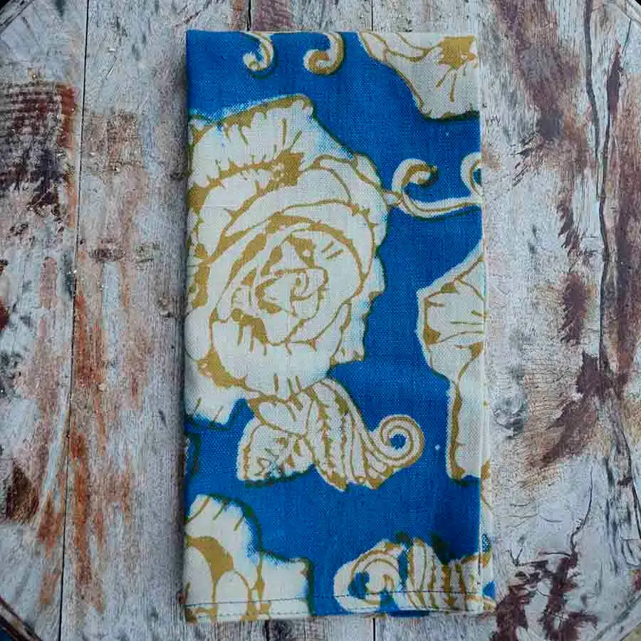 Rose Gold Block Print Napkins | Set of 4
