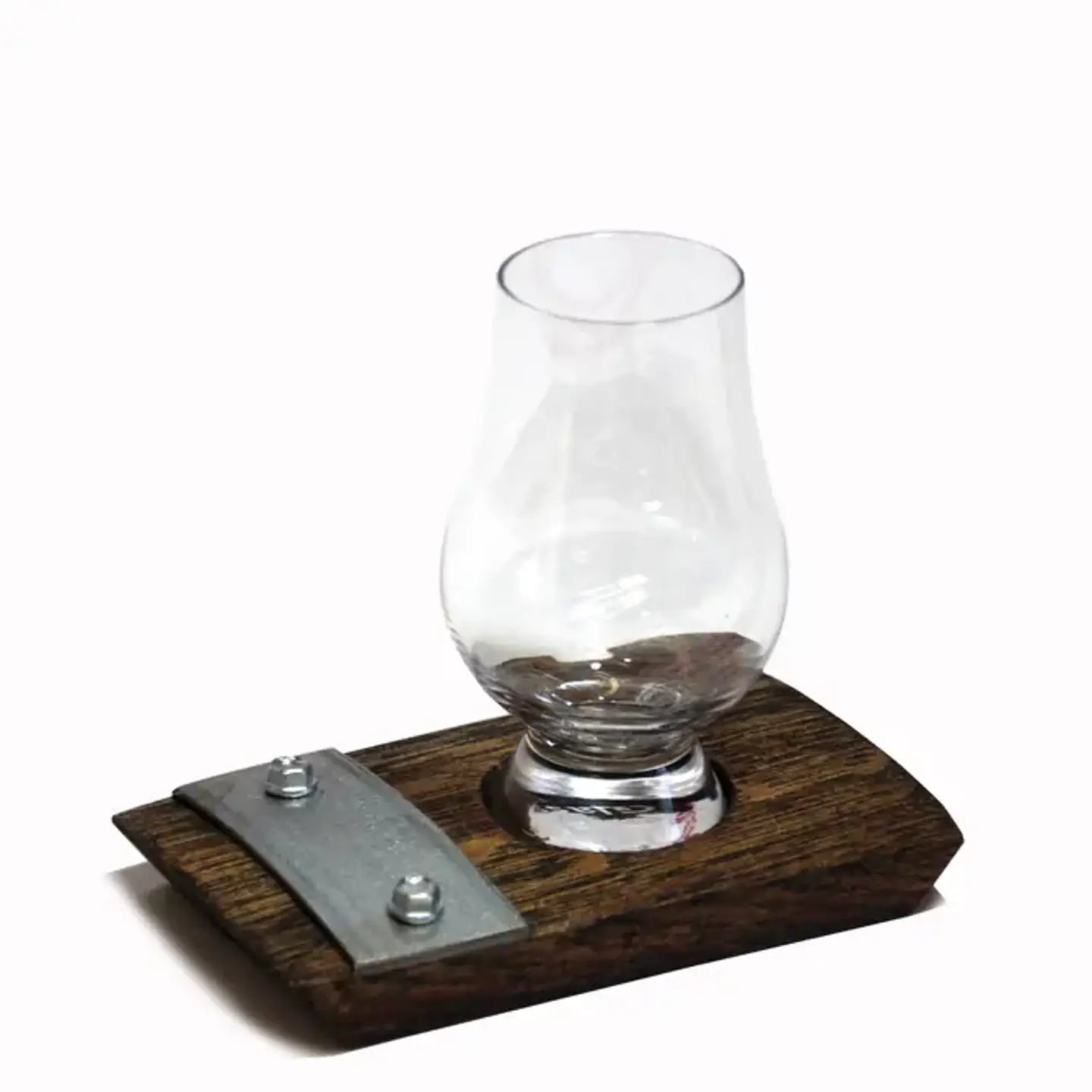 Whiskey Stave Coaster w/ Crystal Glencairn Glass