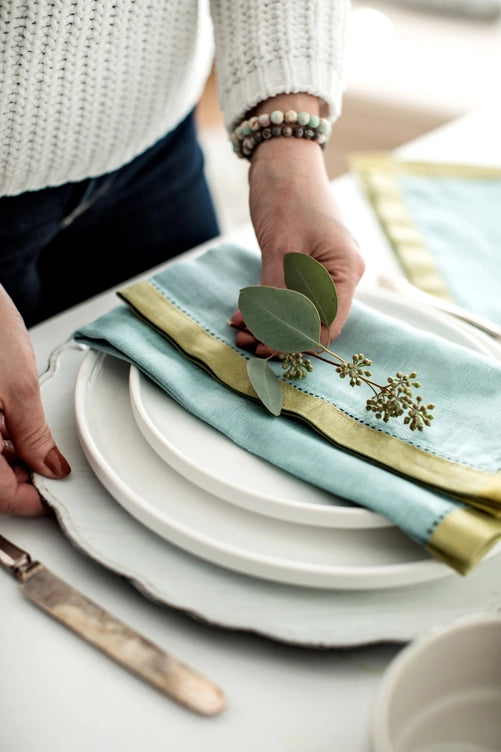 Azzura Napkin | Azure + Olive
