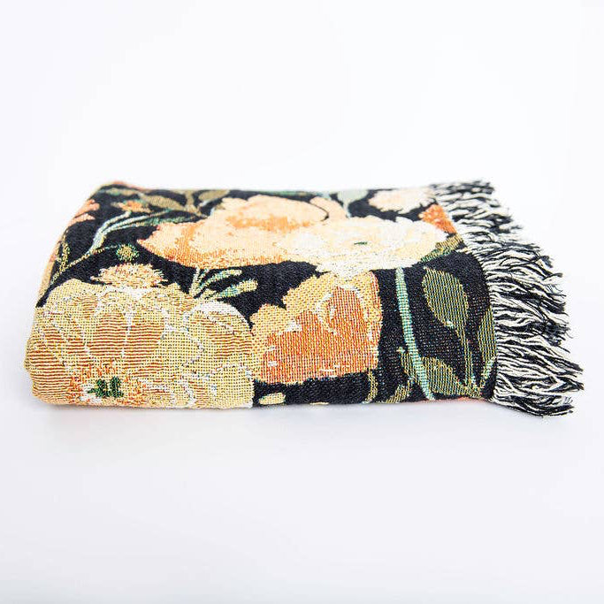 POPPY Tapestry Cotton Throw | Grove Floral