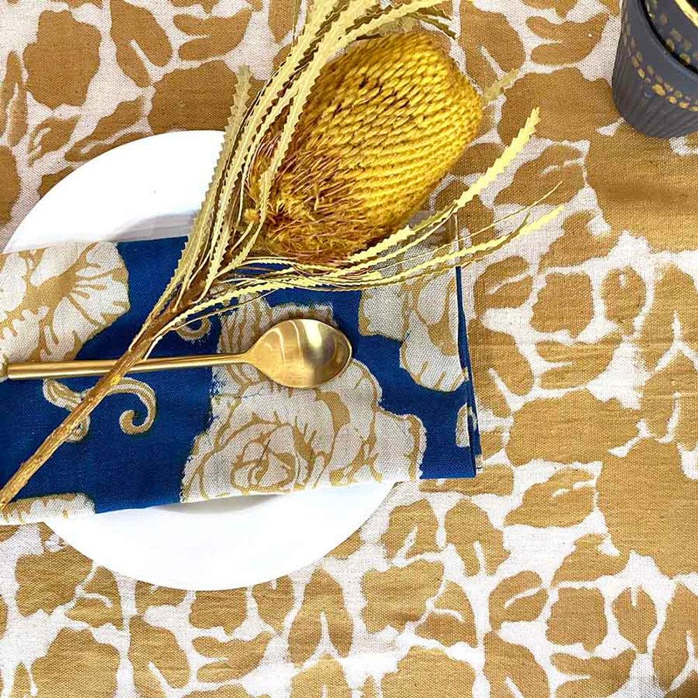 Rose Gold Block Print Napkins | Set of 4