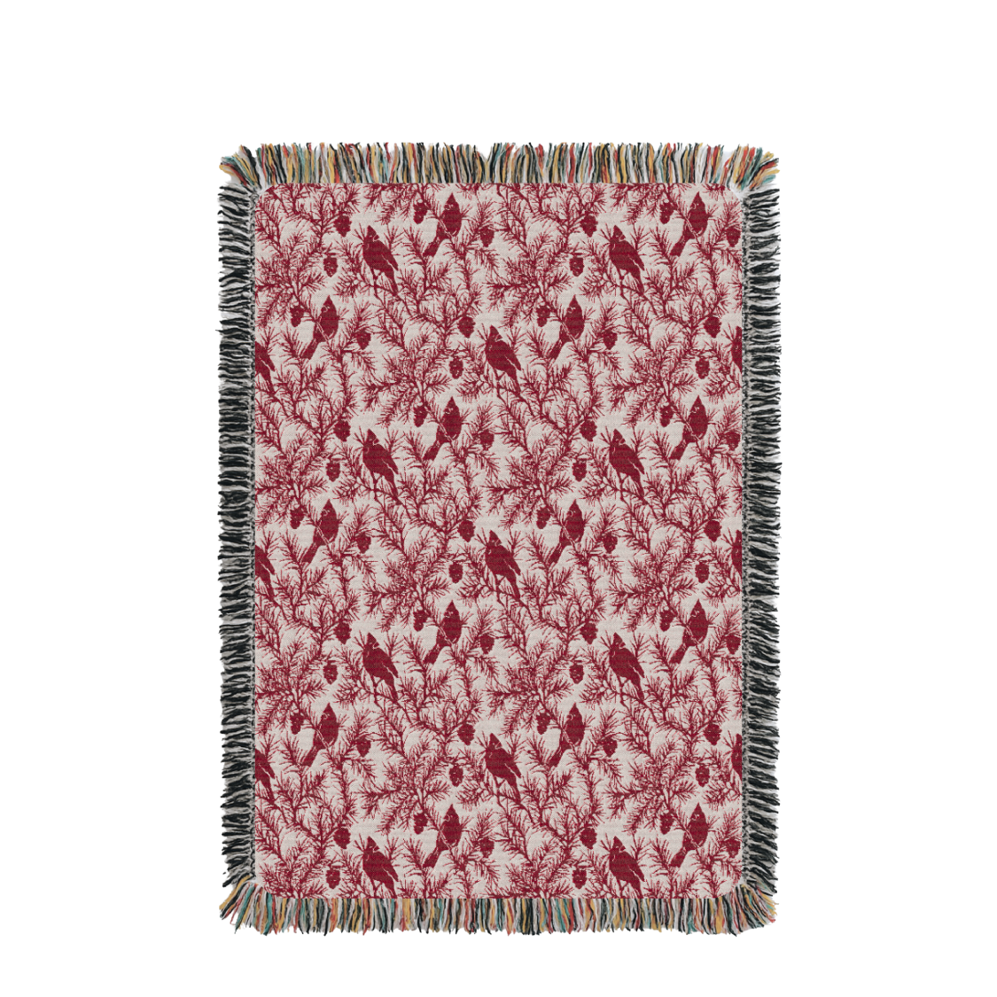 CHERIE Christmas Woven Cotton Throw | Cranberry