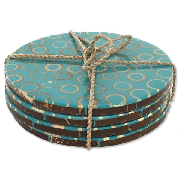 Bamboo Inlay Coasters S/4 - Thumbnail 2