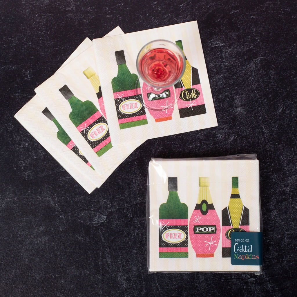"Pop Clink Fizz" Cocktail Napkins