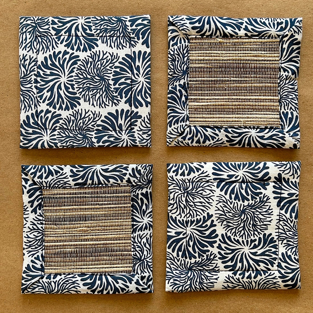 Water Hyacinth Coasters S/4 | Tumbleweed Indigo