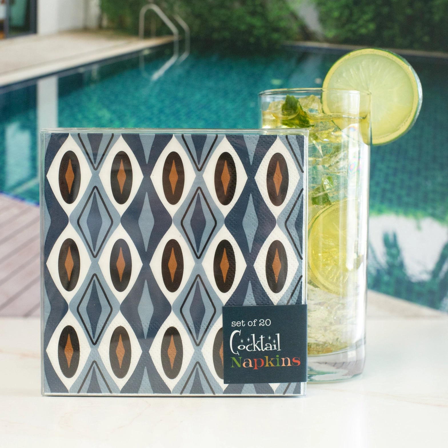 Blue Diamond MCM Cocktail Napkins