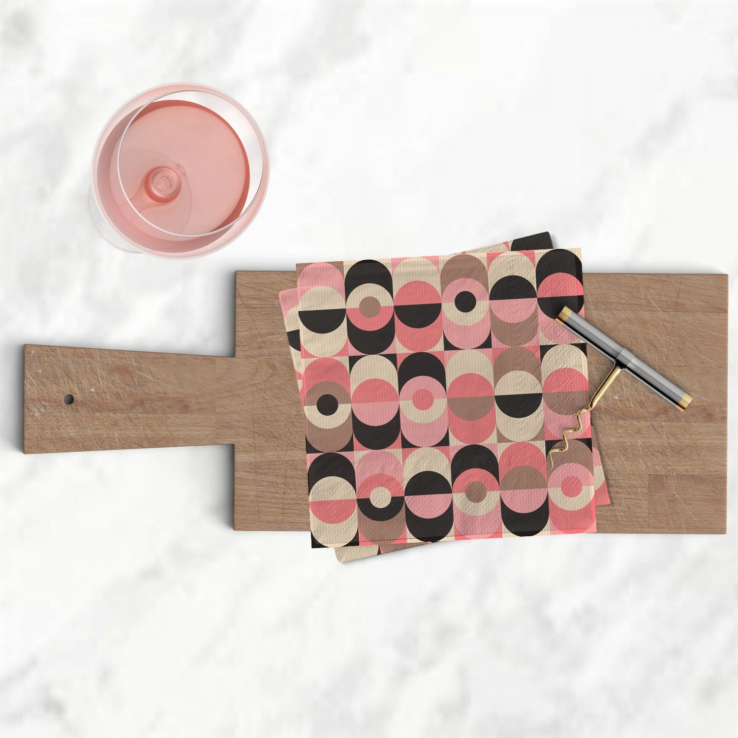 Pink & Black MCM Cocktail Napkins
