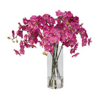 Faux Magenta Velvet Vein Orchid Stem 34"