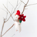 Flower Mouse Felt Ornament | Handcrafted in Nepal