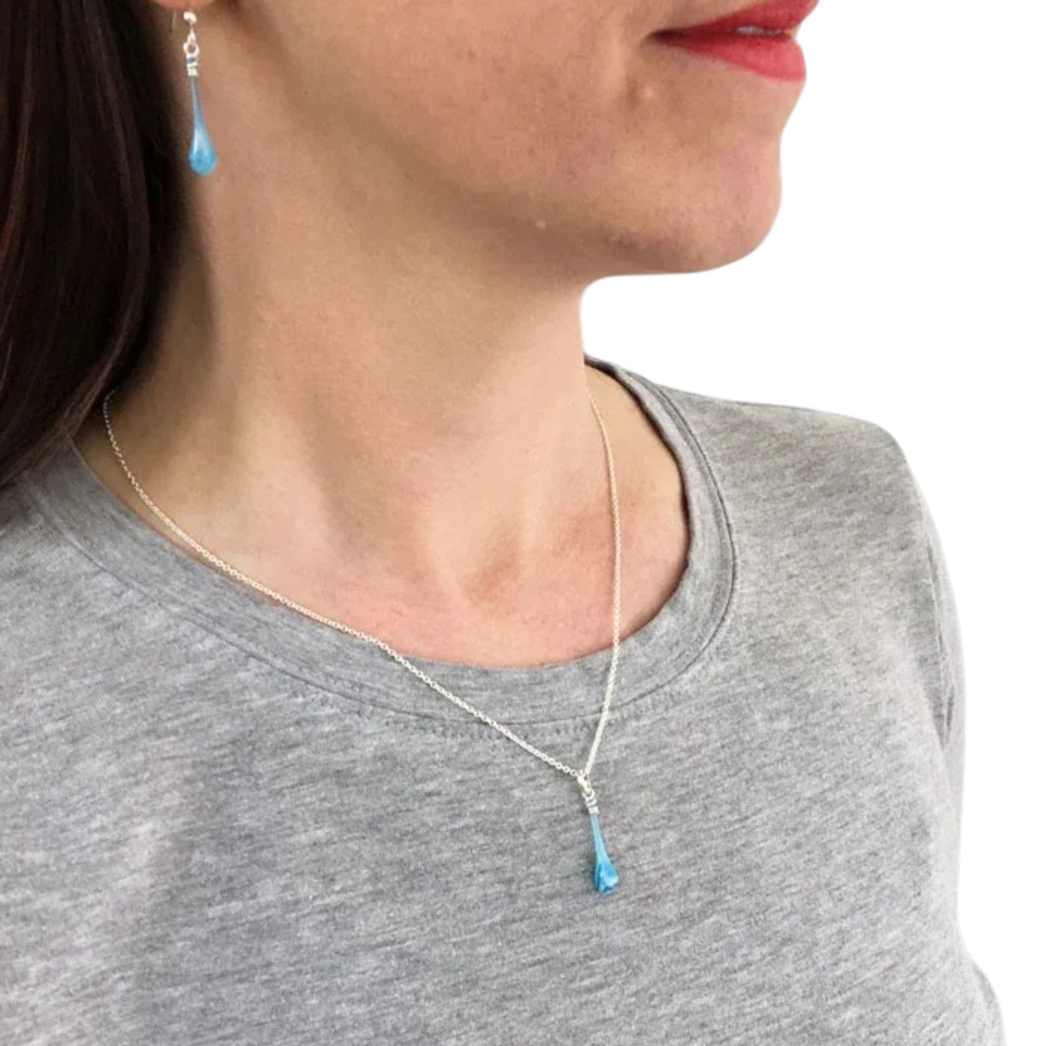 Sonata Pendant Necklace + Earrings Jewelry Set | Choice of Colors