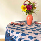 Block Print Tablecloth 56"W x 108"L