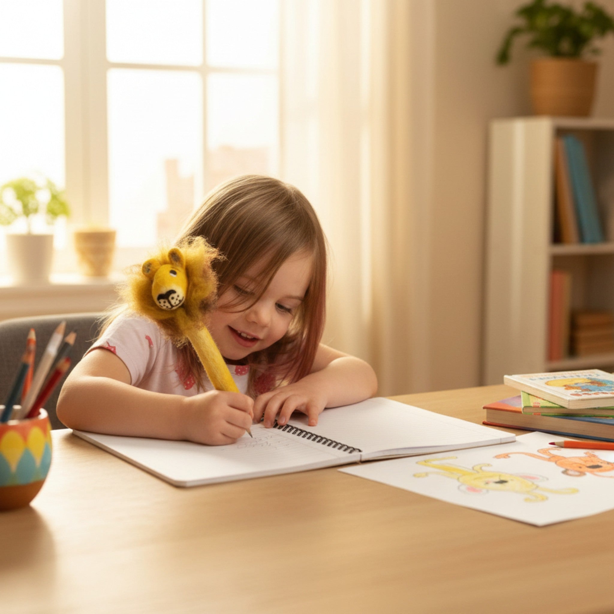 Felt Lion Pencil Topper