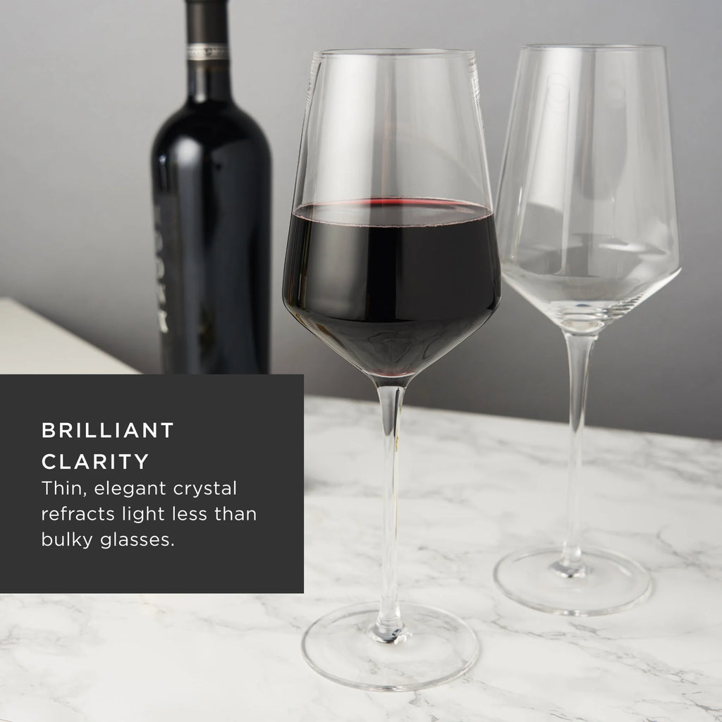 Angled Crystal Wine Decanter + Wine Glass Set