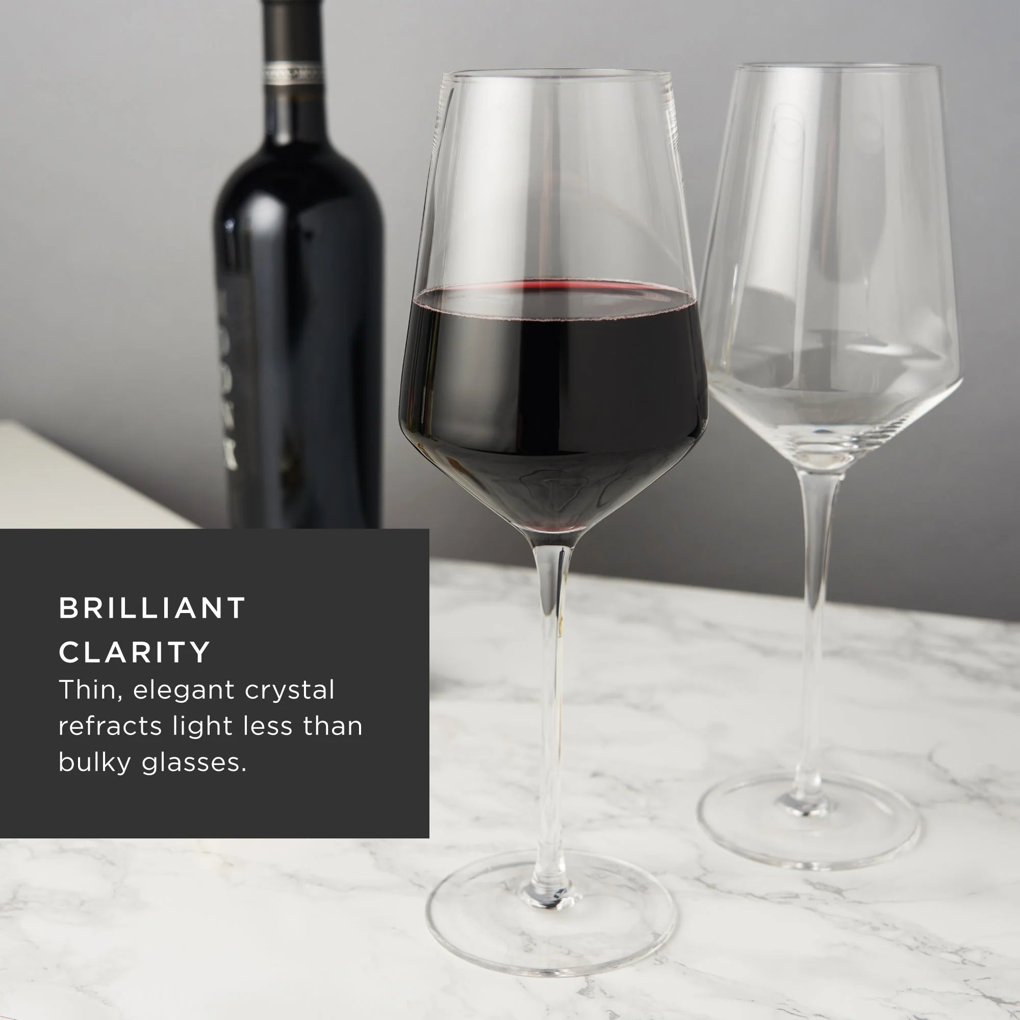 Angled Crystal Wine Decanter + Wine Glass Set