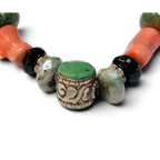 Coral & Jade Beaded Bracelet