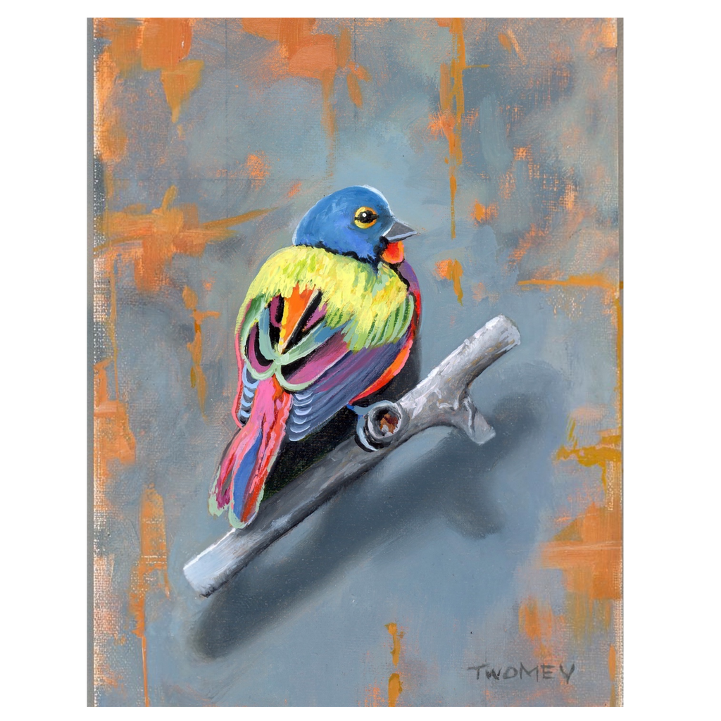 "Painted Bunting" Framed Oil Painting