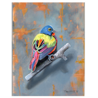 "Painted Bunting" Framed Oil Painting