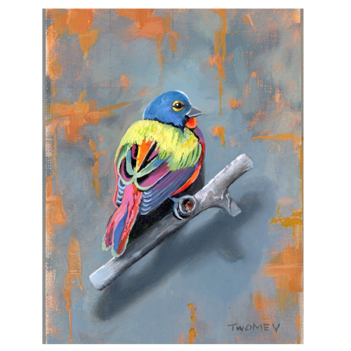 "Painted Bunting" Framed Oil Painting