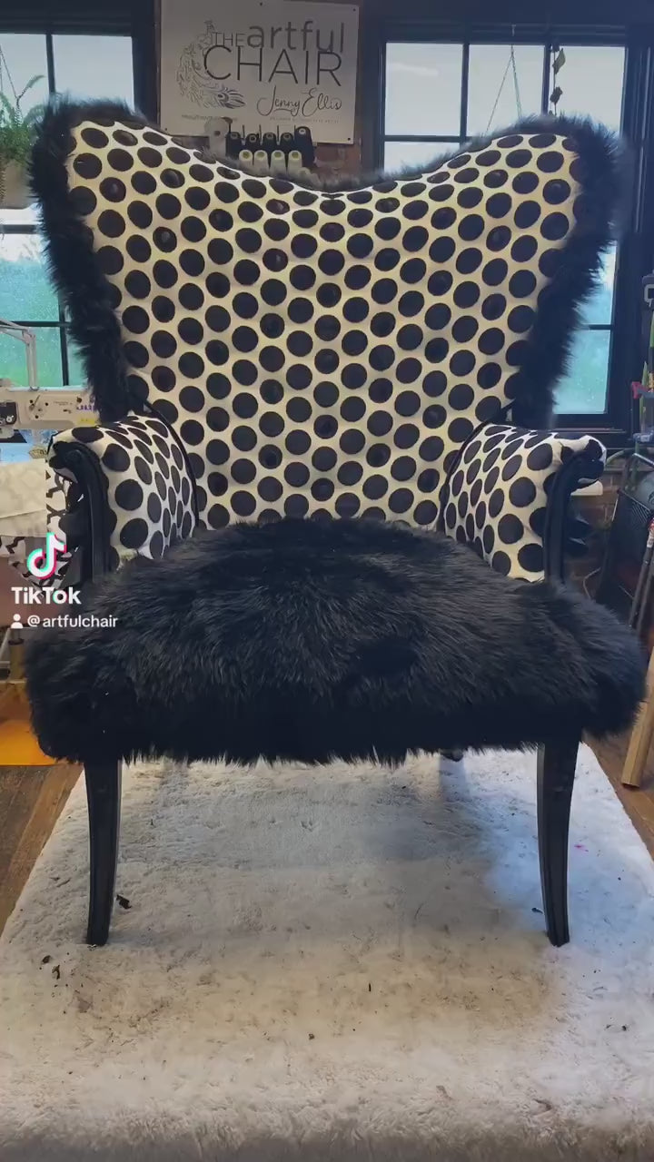 "Pretty Woman" Polka Dot Black & White Chair