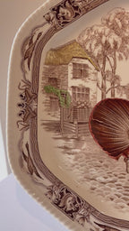 Vintage Johnson Brothers "Barnyard King" Turkey Platter | Large 20.5" Thanksgiving Serving Platter, Made in England