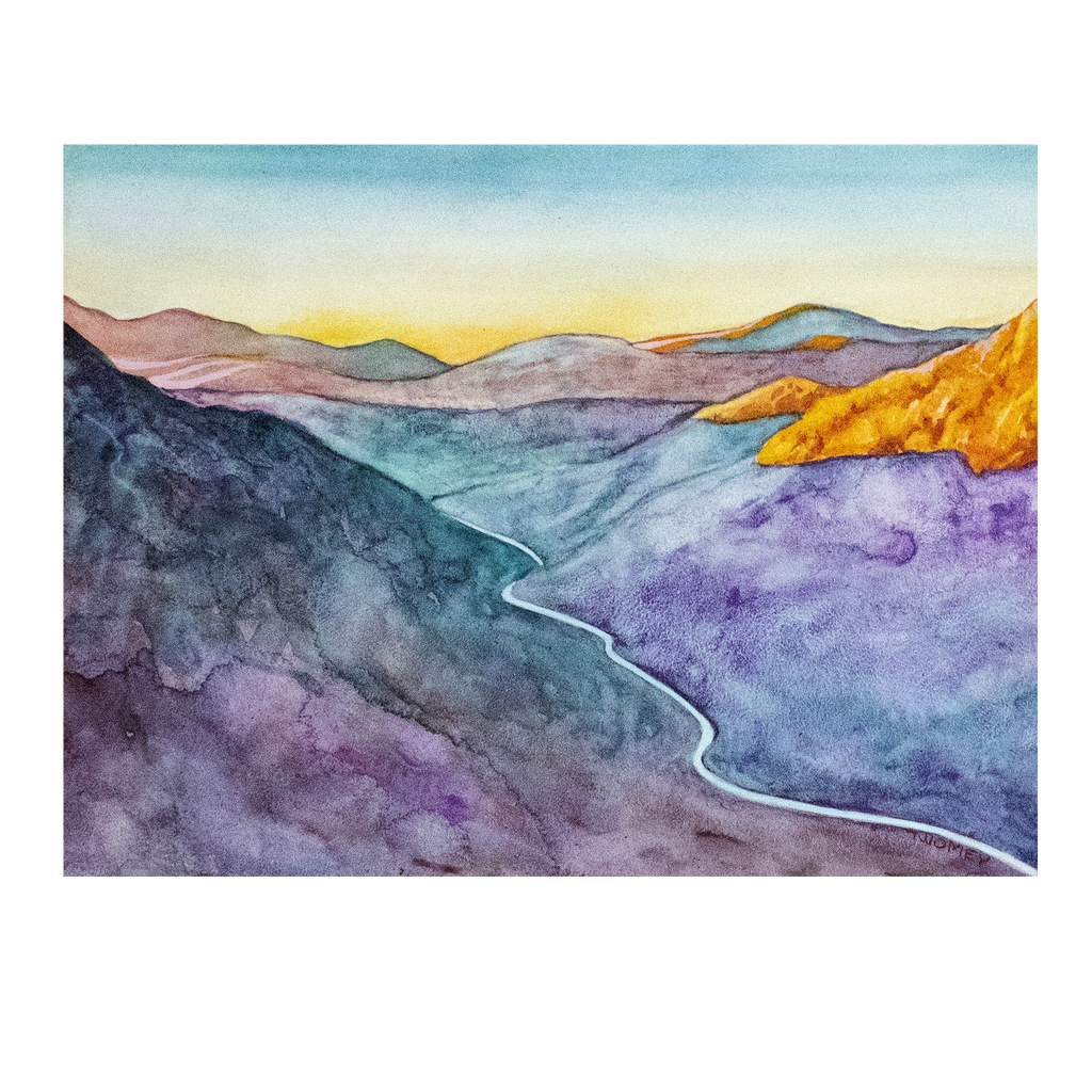 "Settle The Air (Chimney Rock)" Contemporary Fresco