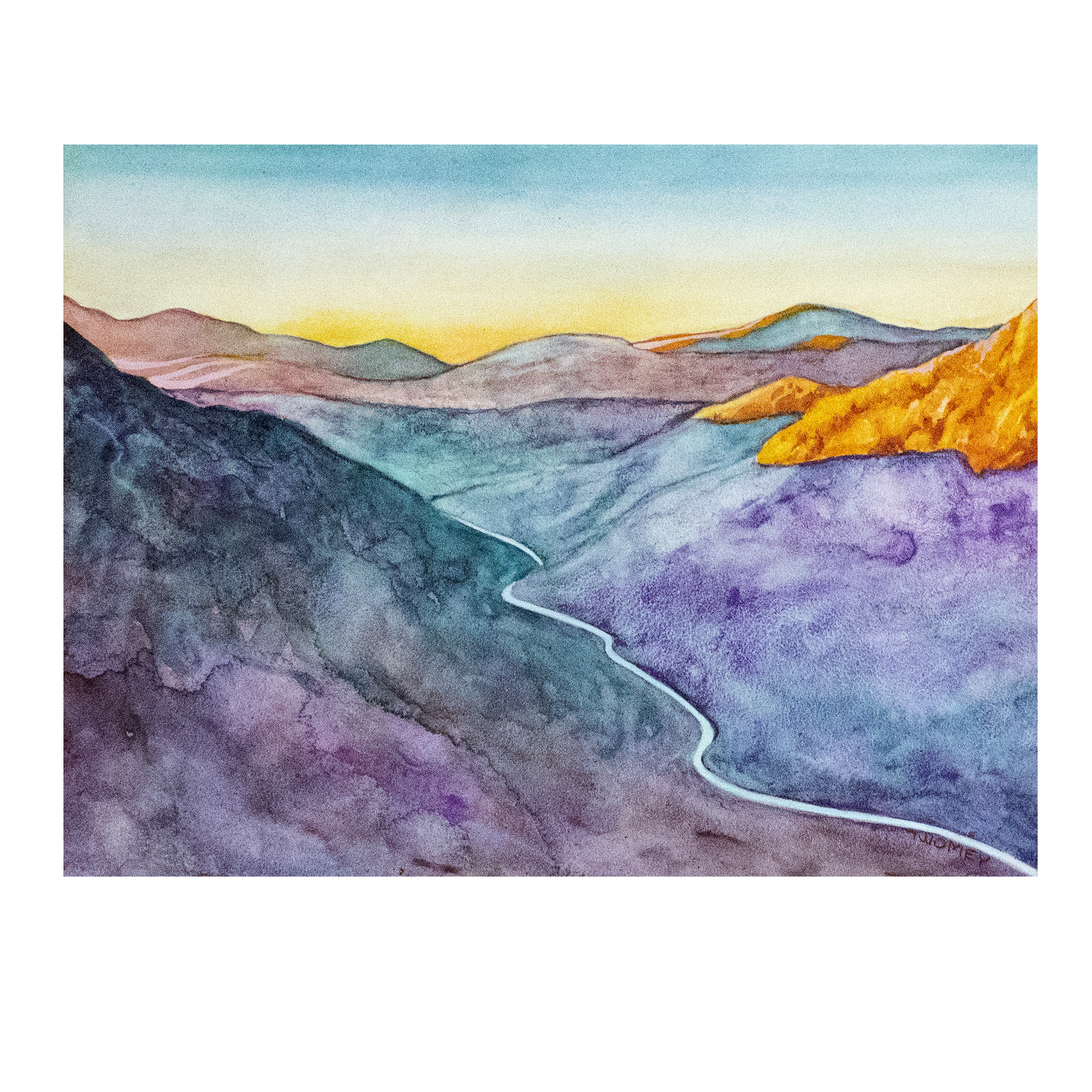 "Settle The Air (Chimney Rock)" Contemporary Fresco